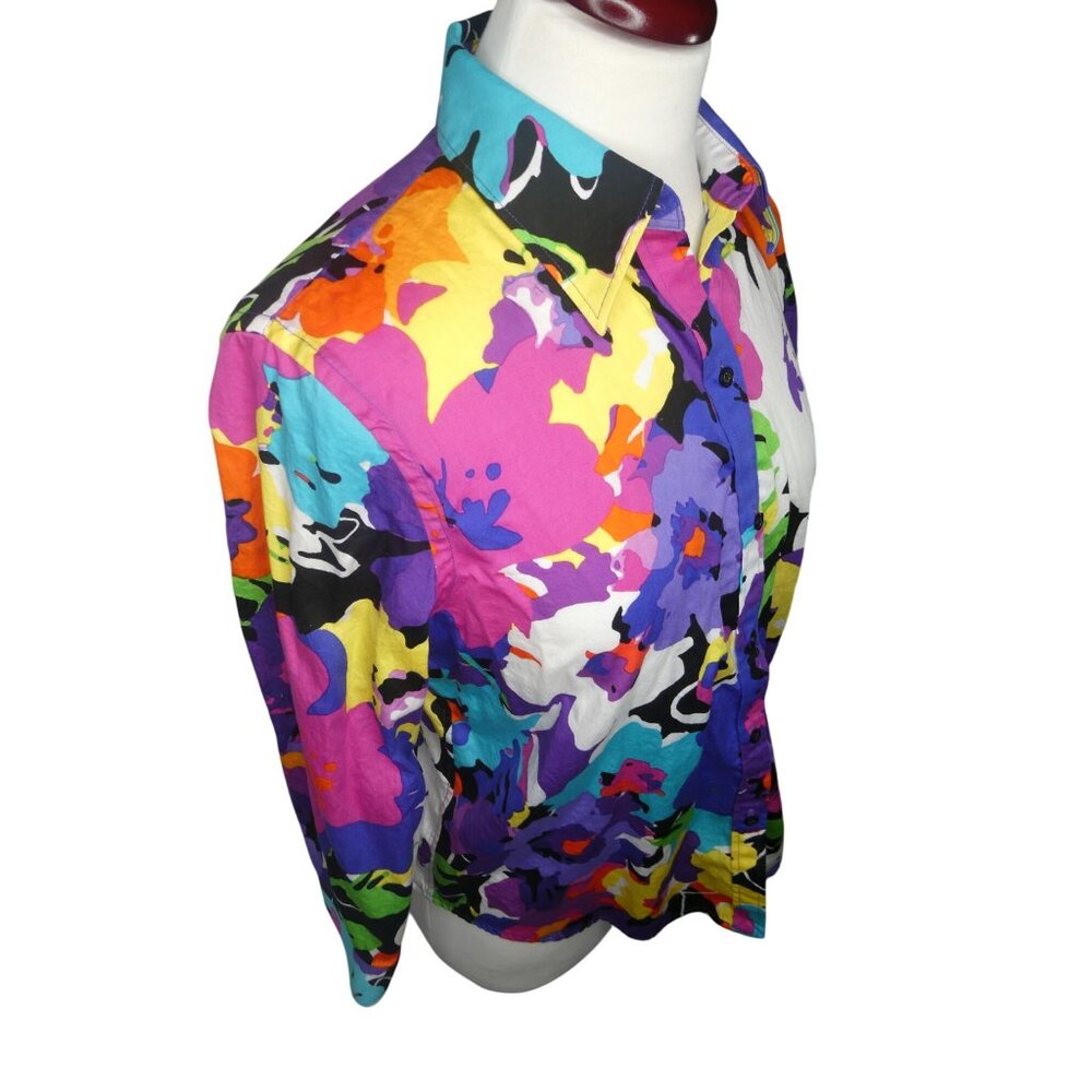 Ralph Lauren Women's Petite Long Sleeve Rainbow Top‎ - Picture 2 of 8